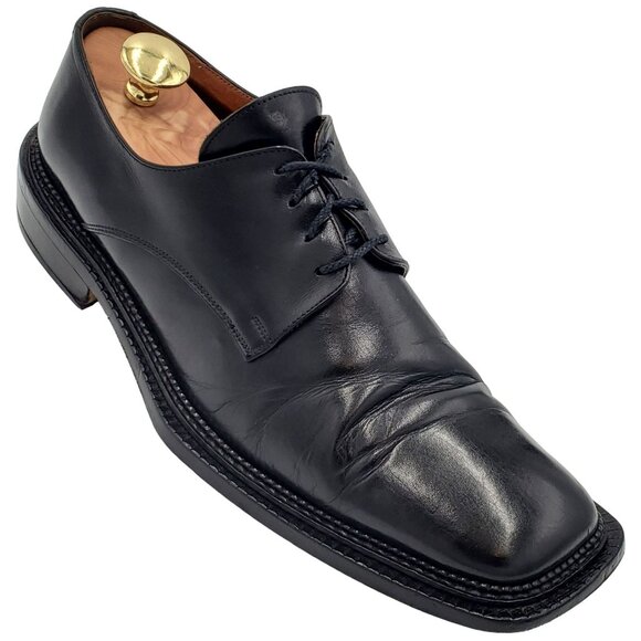 Vintage Valentino Garavani Olivier Italy Dress Shoes Oxfords Black Leather 10.5 - Picture 14 of 14